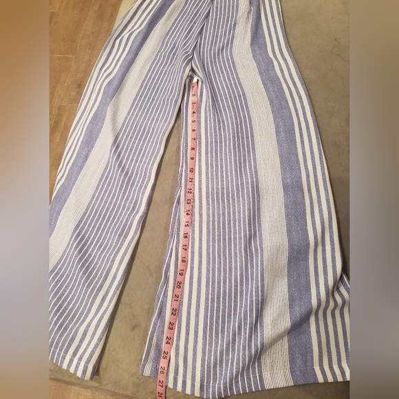 Gianni Bini High waisted  blue and white  Striped   wide leg pants sz S - Picture 8 of 8